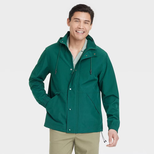 Men hooded rain coat - hooded,