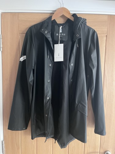 Rains black hooded - rains,